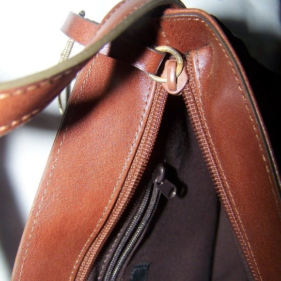 VTG — Nine West Weave Shoulder Bag Purse 🥃 Cognac brown - Picture 11 of 14